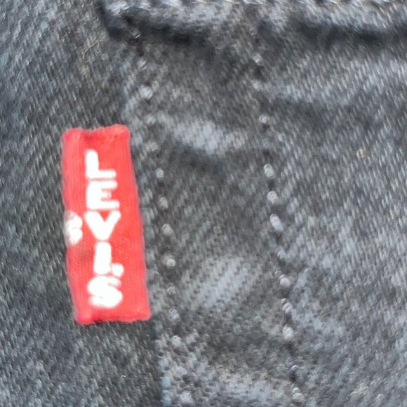 LEVI'S BIG E RIBCAGE STRAIGHT MIDNIGHT BLACK WASH BUTTON FLY JEANS - W27 - Picture 4 of 13